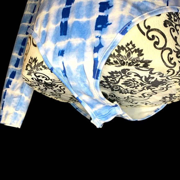 SHEIN Blue Tie Dye Long Sleeve Bodysuit- Large - Picture 2 of 7